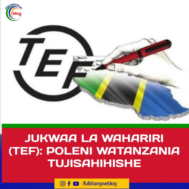 JUKWAA LA WAHARIRI (TEF): POLENI WATANZANIA TUJISAHIHISHE