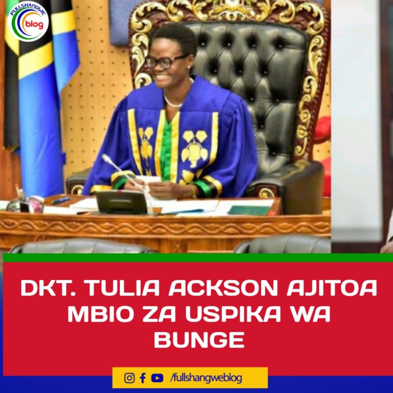 DKT. TULIA ACKSON AJITOA MBIO ZA USPIKA WA BUNGE