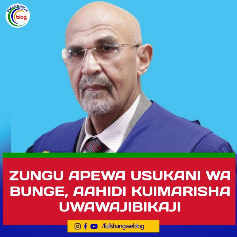 ZUNGU APEWA USUKANI WA BUNGE, AAHIDI KUIMARISHA UWAJIBIKAJI