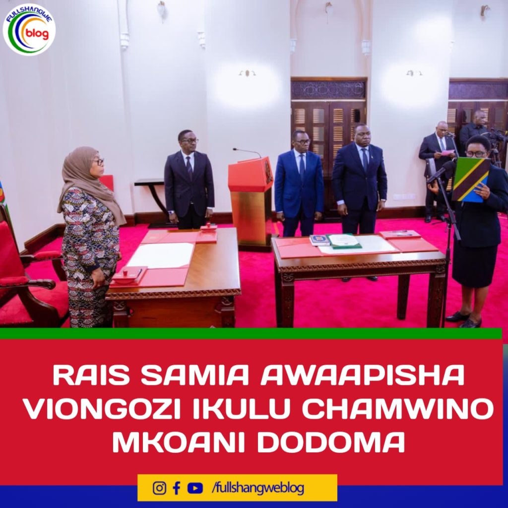 RAIS SAMIA AWAAPISHA VIONGOZI IKULU CHAMWINO MKOANI DODOMA