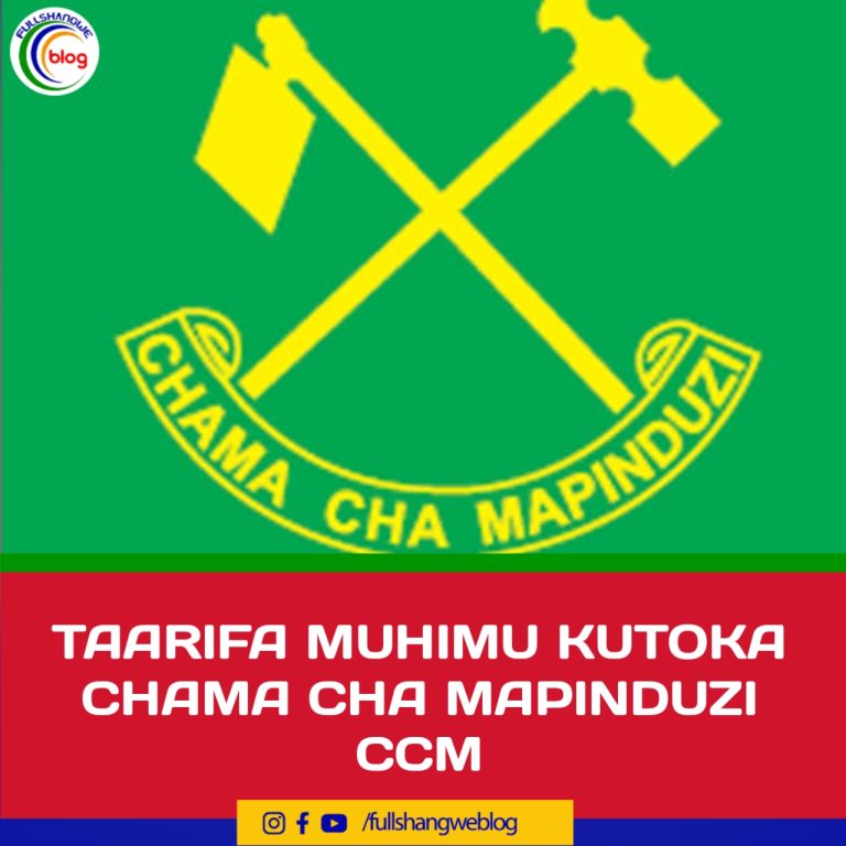 TAARIFA MUHIMU KUTOKA CHAMA CHA MAPINDUZI CCM