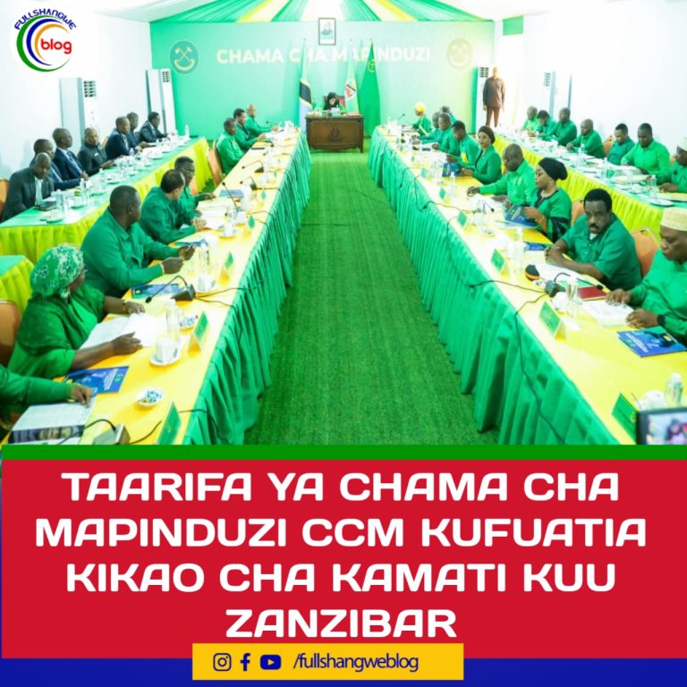TAARIFA YA CHAMA CHA MAPINDUZI CCM KUFUATIA KIKAO CHA KAMATI KUU ZANZIBAR
