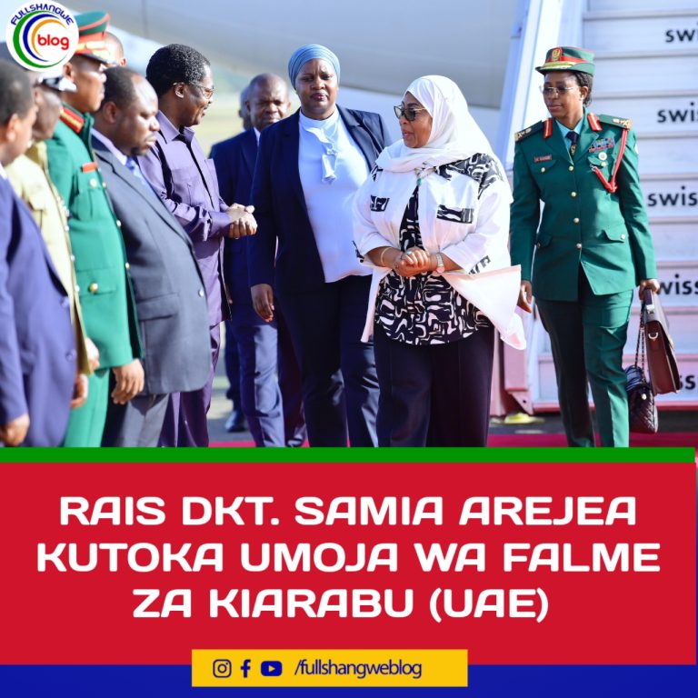 RAIS DKT. SAMIA AREJEA KUTOKA UMOJA WA FALME ZA KIARABU (UAE)