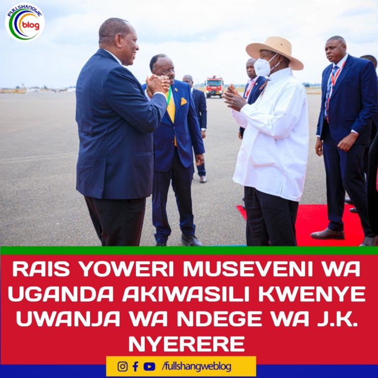 RAIS YOWERI MUSEVENI WA UGANDA AKIWASILI KWENYE UWANJA WA NDEGE WA J.K. NYERERE