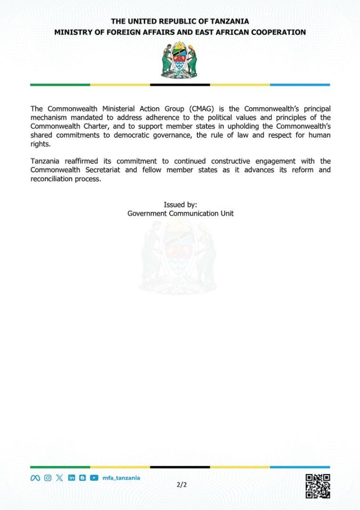 TANZANIA YATHIBITISHA DHAMIRA YA DEMOKRASIA KATIKA MKUTANO WA CMAG