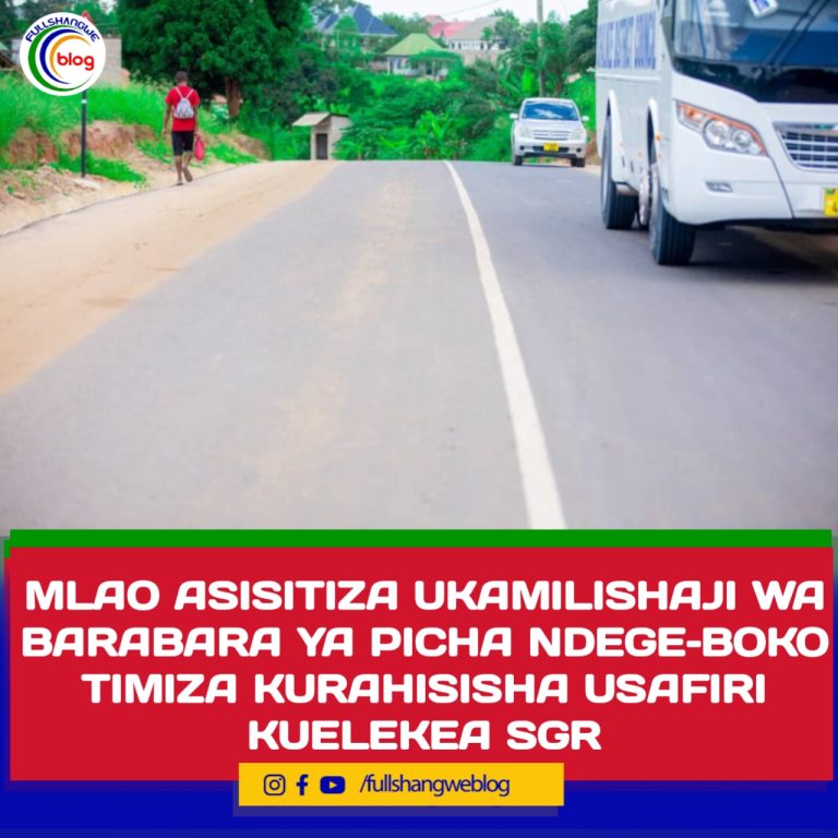 MLAO ASISITIZA UKAMILISHAJI WA BARABARA YA PICHA NDEGE–BOKO TIMIZA KURAHISISHA USAFIRI KUELEKEA SGR