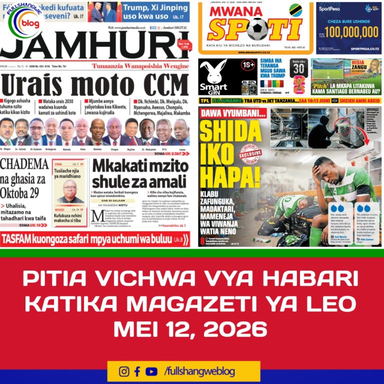 PITIA VICHWA VYA HABARI KATIKA MAGAZETI YA LEO MEI 12, 2026