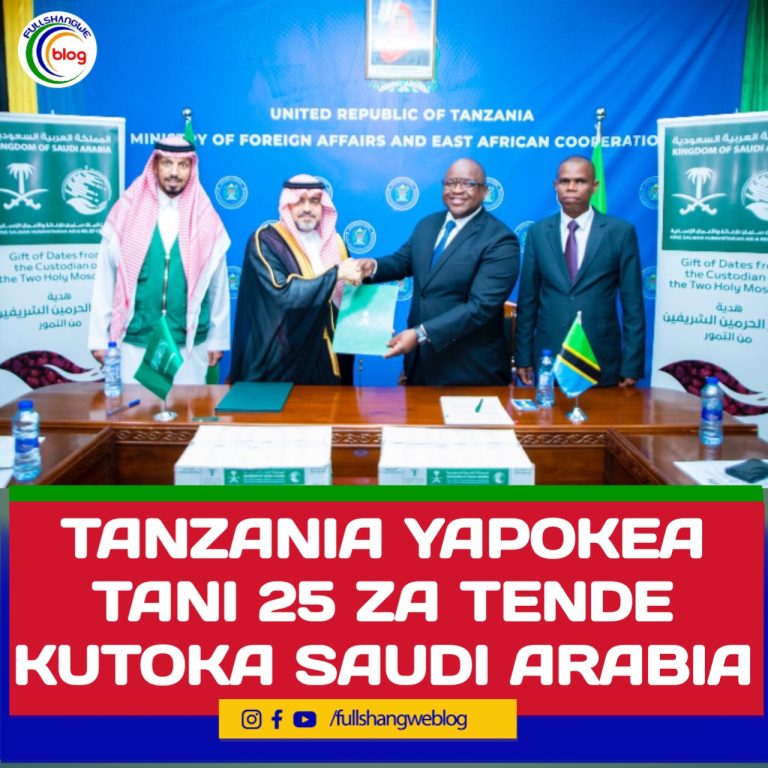 TANZANIA YAPOKEA TANI 25 ZA TENDE KUTOKA SAUDI ARABIA