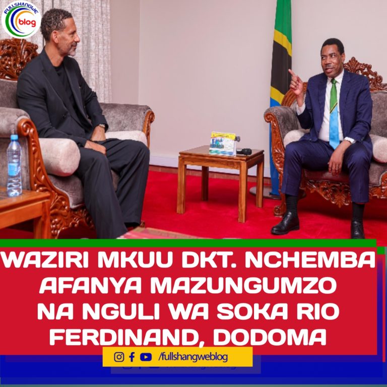 WAZIRI MKUU DKT. NCHEMBA AFANYA MAZUNGUMZO NA NGULI WA SOKA RIO FERDINAND, DODOMA