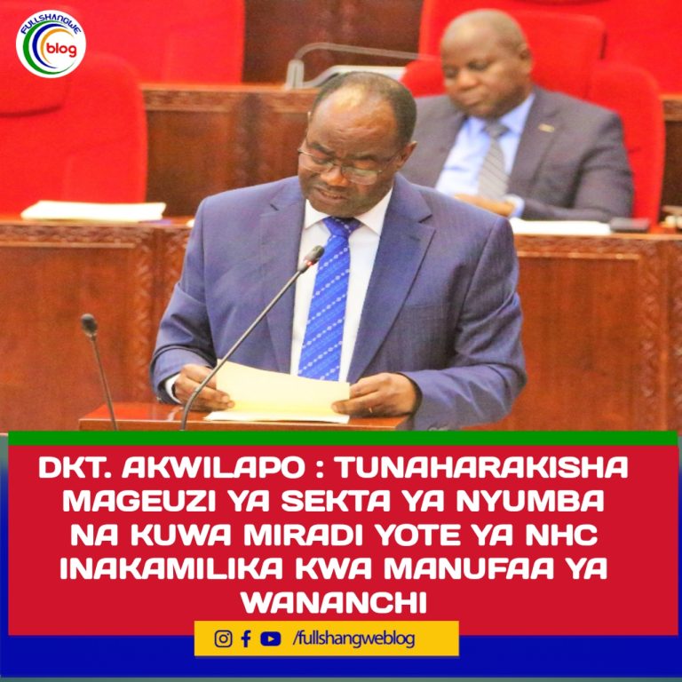 DKT. AKWILAPO : TUNAHARAKISHA MAGEUZI YA SEKTA YA NYUMBA NA KUWA MIRADI YOTE YA NHC INAKAMILIKA KWA MANUFAA YA WANANCHI