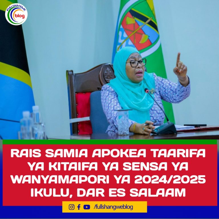 RAIS SAMIA APOKEA TAARIFA YA KITAIFA YA SENSA YA WANYAMAPORI YA 2024/2025 IKULU, DAR ES SALAAM