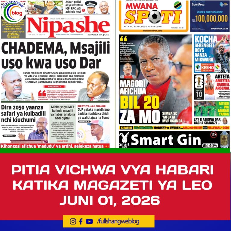 PITIA VICHWA VYA HABARI KATIKA MAGAZETI YA LEO JUNI 01, 2026 ‎