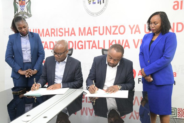 VETA NA AIRTEL TANZANIA WASAINI MAKUBALIANO YA KUIMARISHA MAFUNZO YA UFUNDI STADI KIDIGITALI KWA VIJANA NCHINI
