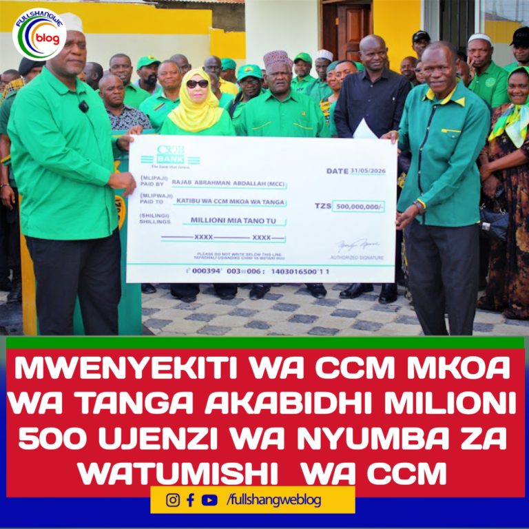 MWENYEKITI WA CCM MKOA WA TANGA AKABIDHI MILIONI  500 UJENZI WA NYUMBA ZA WATUMISHI  WA CCM
