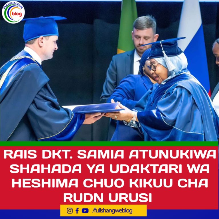 RAIS DKT. SAMIA ATUNUKIWA SHAHADA YA UDAKTARI WA HESHIMA CHUO KIKUU CHA RUDN URUSI