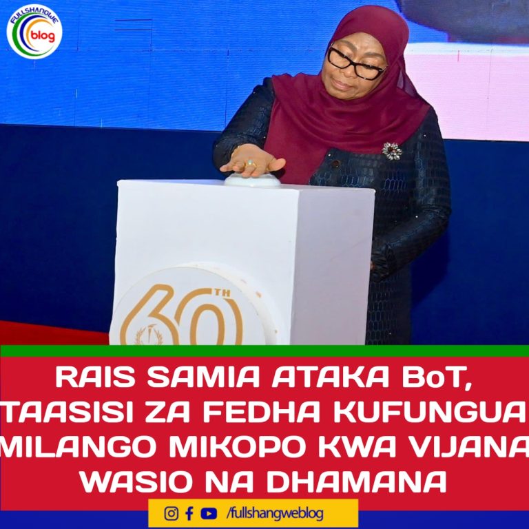 RAIS SAMIA AITAKA BoT, TAASISI ZA FEDHA KUFUNGUA MILANGO MIKOPO KWA VIJANA WASIO NA DHAMANA
