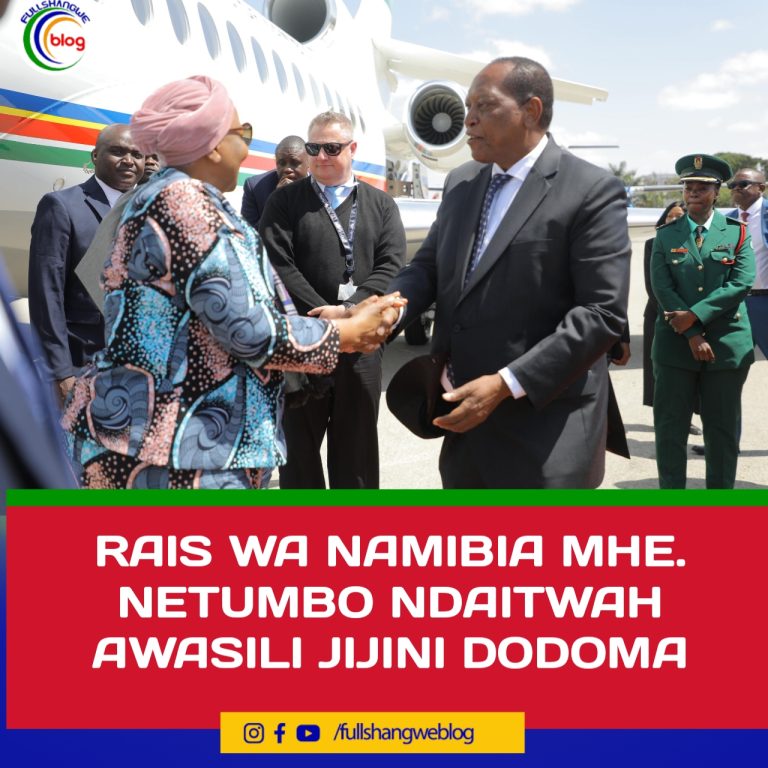RAIS WA NAMIBIA MHE. NETUMBO NDAITWAH AWASILI JIJINI DODOMA