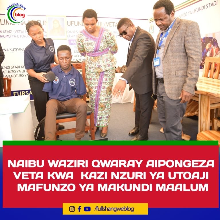 NAIBU WAZIRI QWARAY AIPONGEZA VETA KWA KAZI NZURI YA UTOAJI MAFUNZO YA MAKUNDI MAALUM