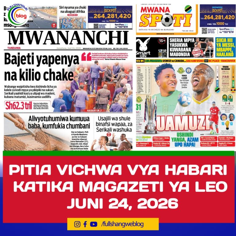 PITIA VICHWA VYA HABARI KATIKA MAGAZETI YA LEO JUNI 24, 2026 