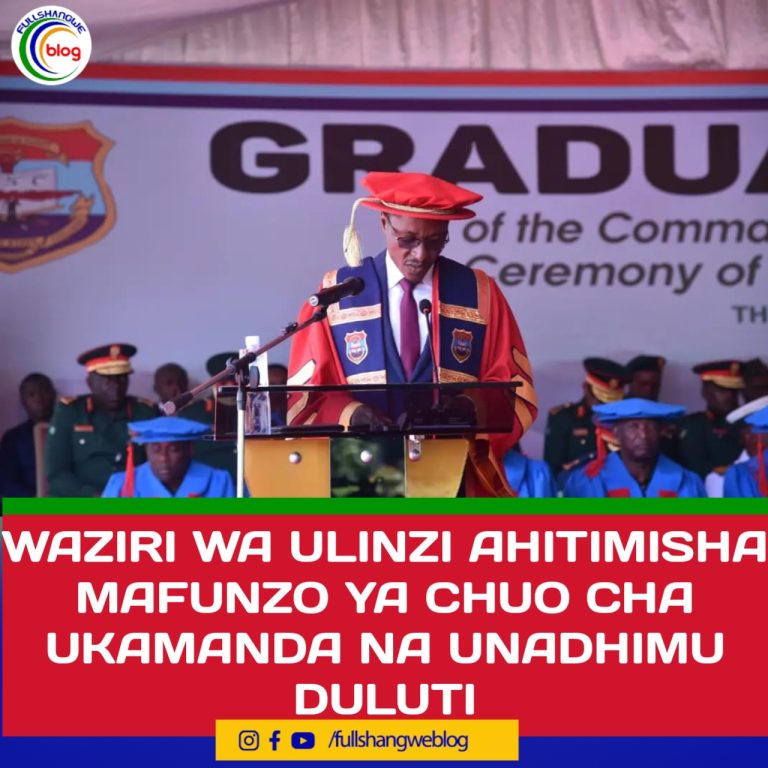 WAZIRI WA ULINZI AHITIMISHA MAFUNZO YA CHUO CHA UKAMANDA NA UNADHIMU DULUTI