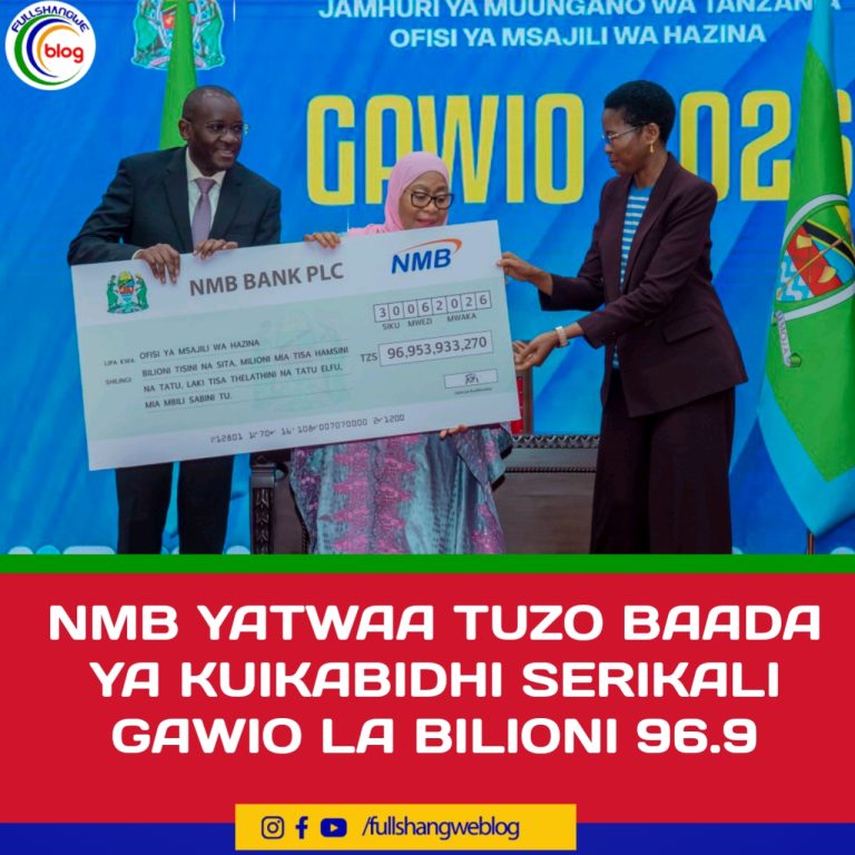 NMB YATWAA TUZO BAADA YA KUIKABIDHI SERIKALI GAWIO LA BILIONI 96.9 