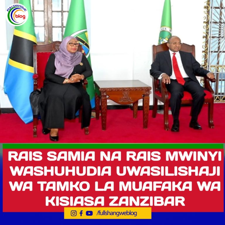 RAIS SAMIA NA RAIS MWINYI WASHUHUDIA UWASILISHAJI WA TAMKO LA MUAFAKA WA KISIASA ZANZIBAR