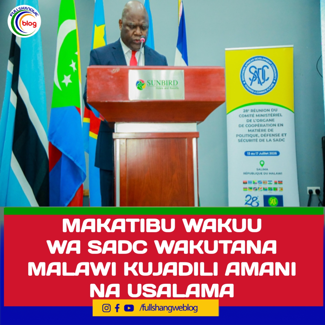 MAKATIBU WAKUU WA SADC WAKUTANA MALAWI KUJADILI AMANI NA USALAMA