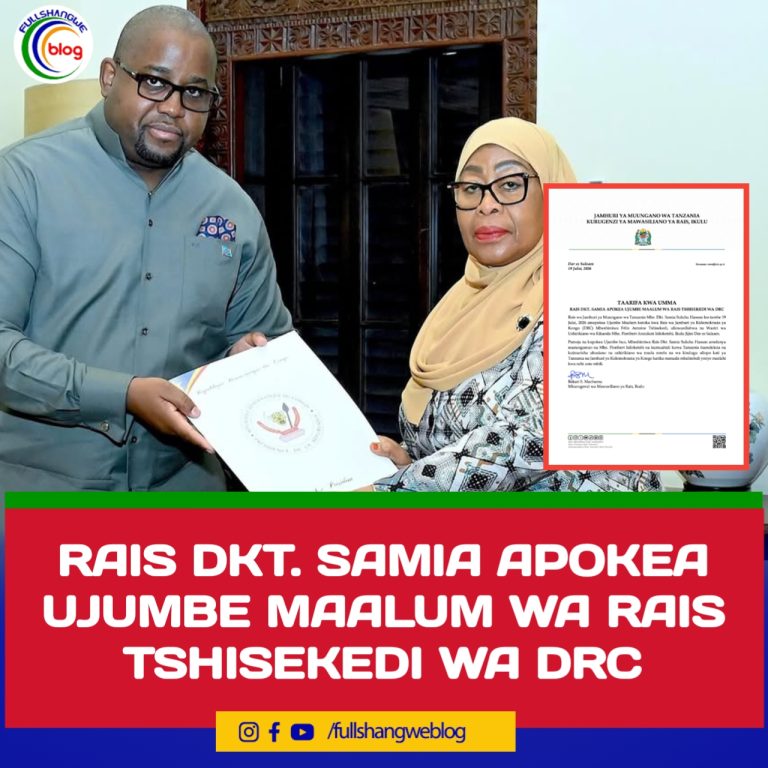 RAIS DKT. SAMIA APOKEA UJUMBE MAALUM WA RAIS TSHISEKEDI WA DRC