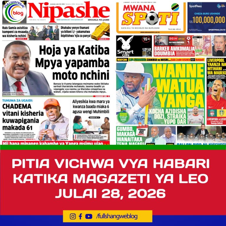 PITIA VICHWA VYA HABARI KATIKA MAGAZETI YA LEO JULAI 28, 2026