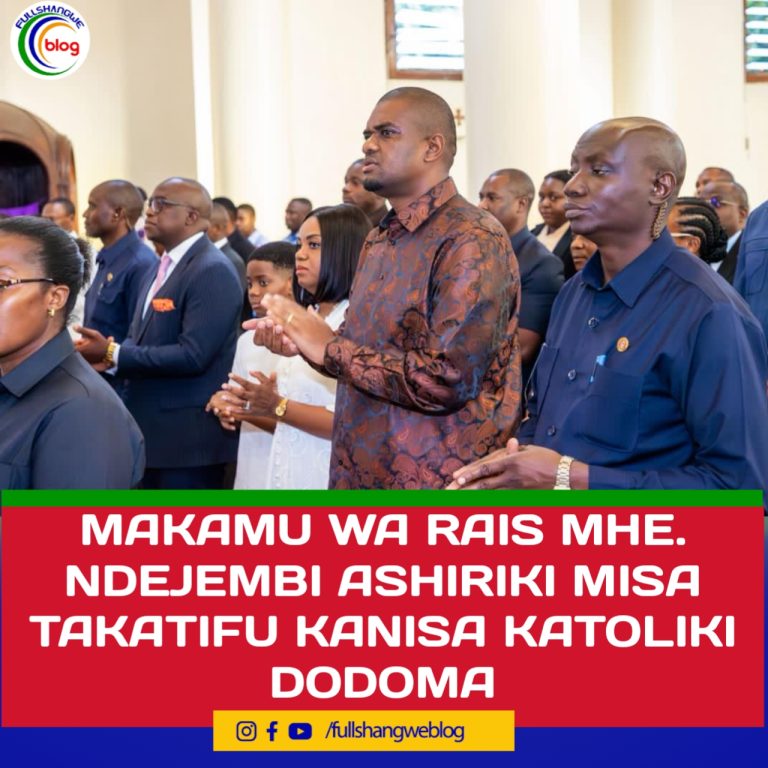 MAKAMU WA RAIS MHE. NDEJEMBI ASHIRIKI MISA TAKATIFU KANISA KATOLIKI DODOMA