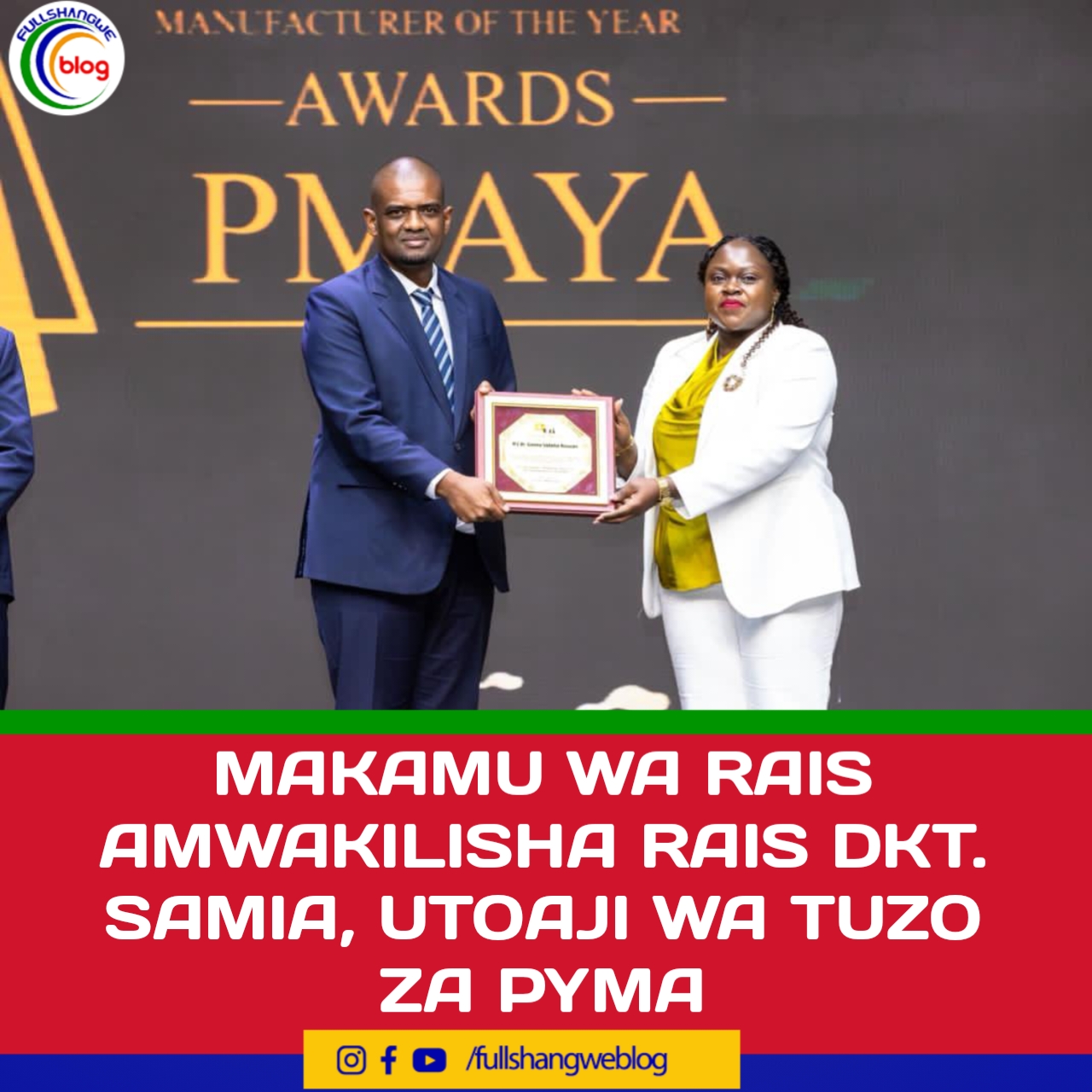 MAKAMU WA RAIS AMWAKILISHA RAIS DKT. SAMIA SULUHU HASSAN, UTOAJI WA TUZO ZA PYMA