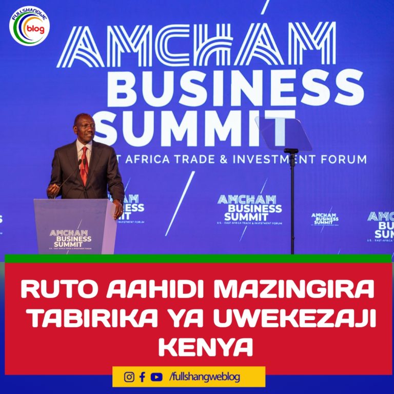 RUTO AAHIDI MAZINGIRA TABIRIKA YA UWEKEZAJI KENYA