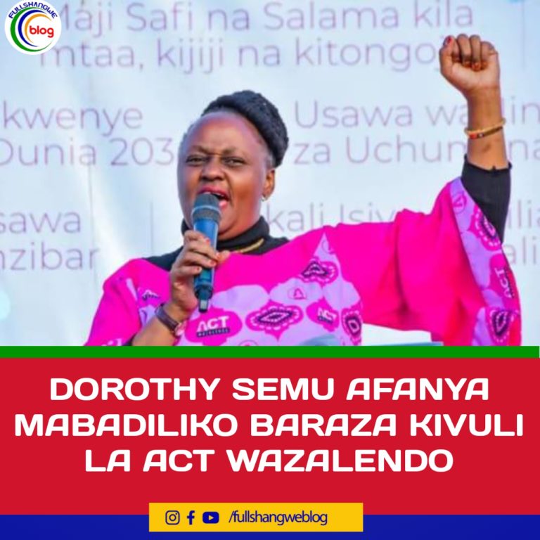 DOROTHY SEMU AFANYA MABADILIKO BARAZA KIVULI LA ACT WAZALENDO