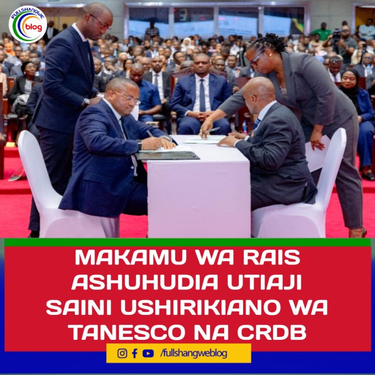 MAKAMU WA RAIS ASHUHUDIA UTIAJI SAINI USHIRIKIANO WA TANESCO NA CRDB