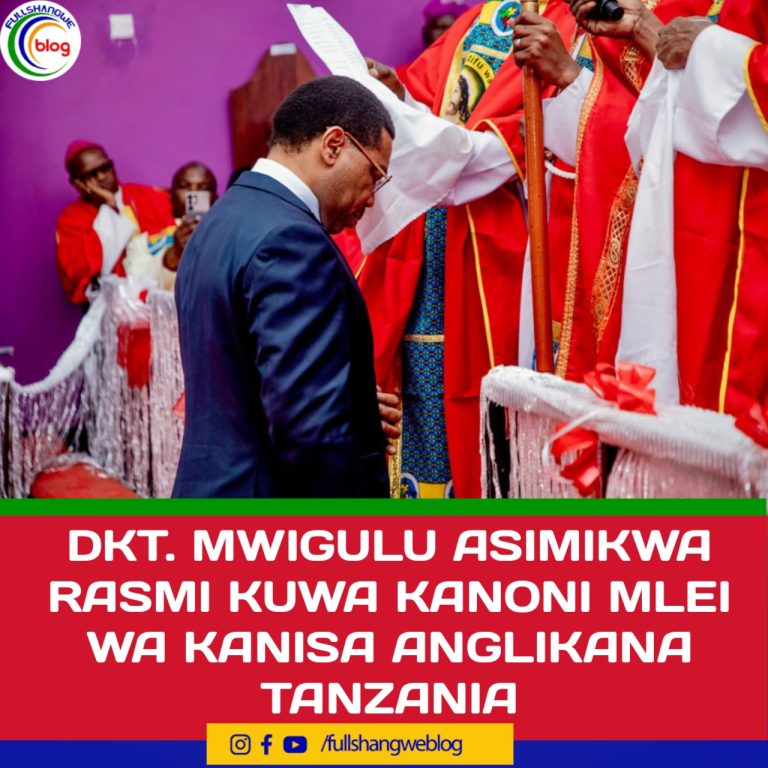 DKT. MWIGULU ASIMIKWA RASMI KUWA KANONI MLEI WA KANISA ANGLIKANA TANZANIA