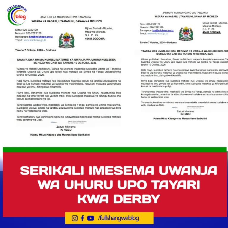 SERIKALI IMESEMA UWANJA WA UHURU UPO TAYARI KWA DERBY