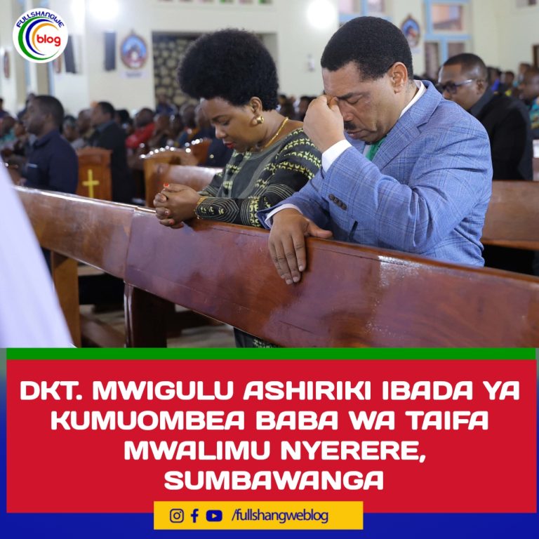 DKT. MWIGULU ASHIRIKI IBADA YA KUMUOMBEA BABA WA TAIFA MWALIMU NYERERE, SUMBAWANGA