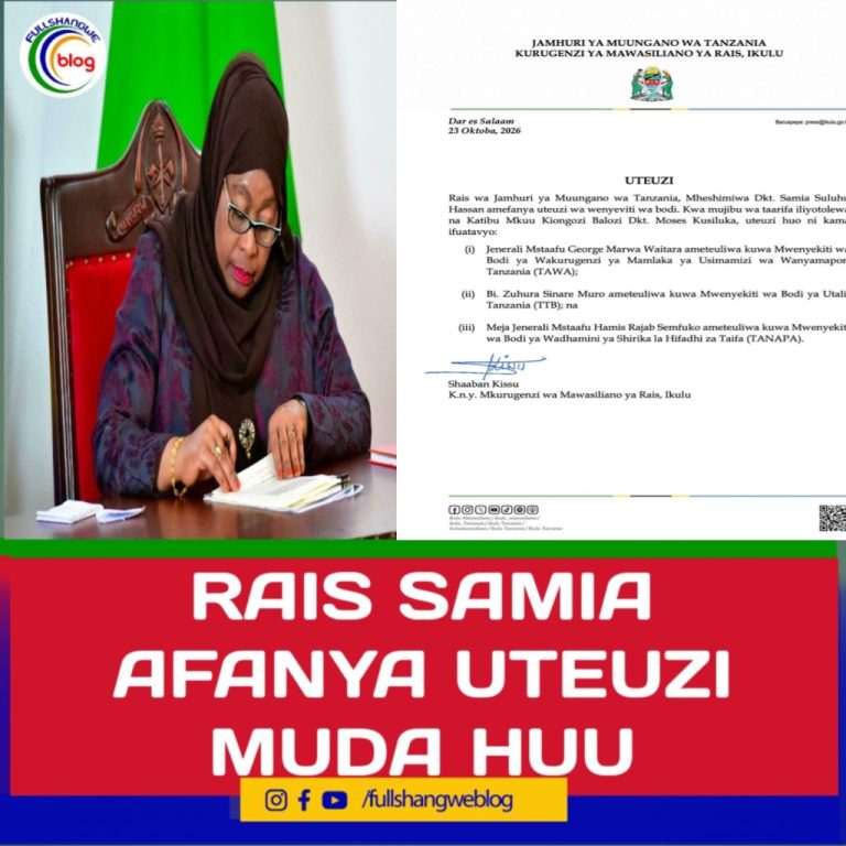 RAIS DKT. SAMIA AFANYA UTEUZI