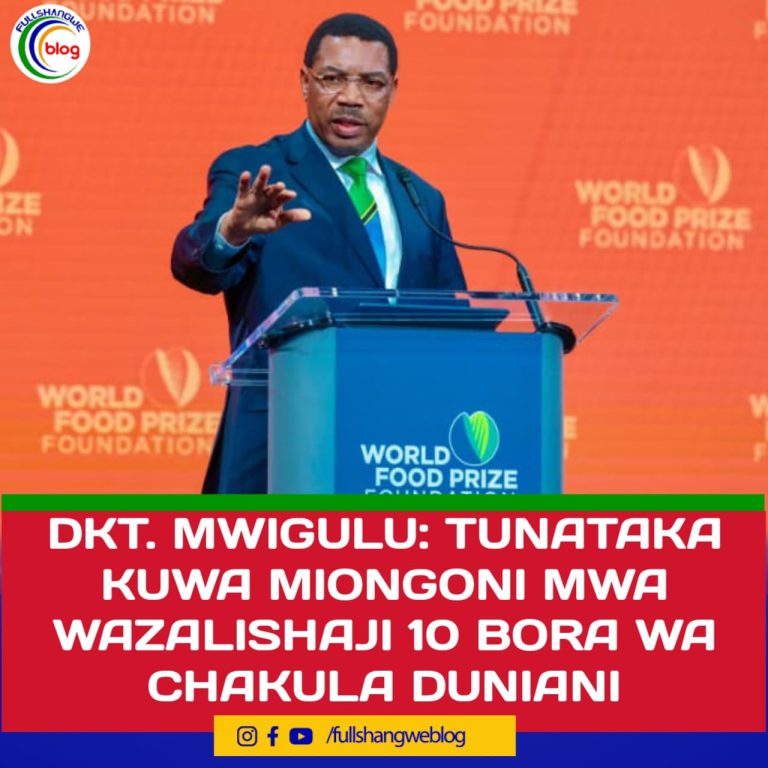 DKT. MWIGULU: TUNATAKA KUWA MIONGONI MWA WAZALISHAJI 10 BORA WA CHAKULA DUNIANI